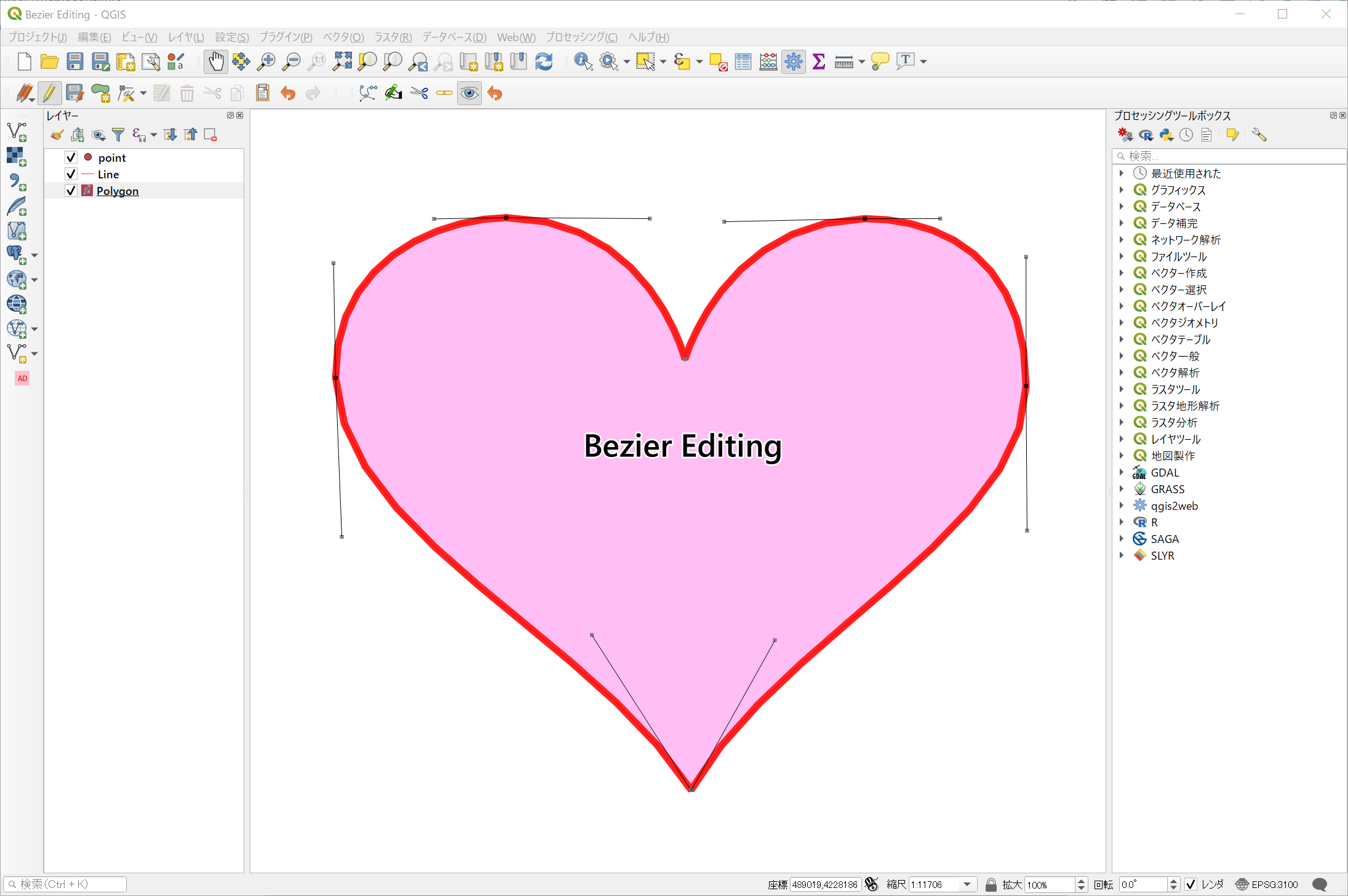 BezierEditingでハートを描画