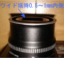 ワイド端時0.5～1mm内側